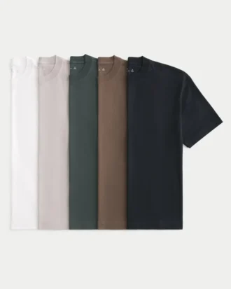 5-πακέτο βαμβακερά T-shirt βαρέως τύπου