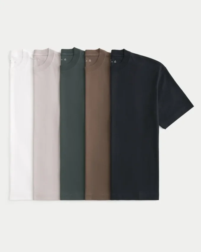 5-πακέτο βαμβακερά T-shirt βαρέως τύπου 5-πακέτο βαμβακερά T-shirt βαρέως τύπου