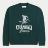 Boxy Chamonix France Graphic Crew Sweater Boxy Chamonix France Graphic Crew Sweater