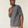 Boxy Heavyweight Washed Cotton Crew T-Shirt Boxy Heavyweight Washed Cotton Crew T-Shirt