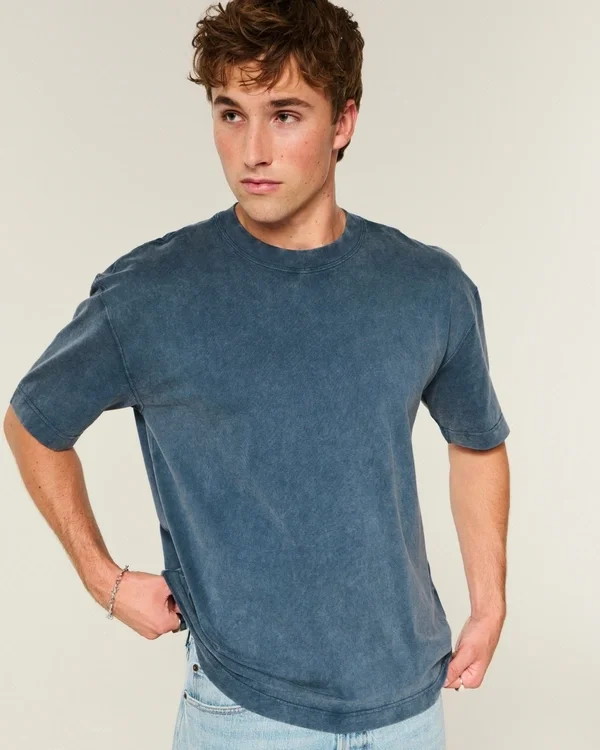 Boxy Heavyweight Washed Cotton Crew T-Shirt Boxy Heavyweight Washed Cotton Crew T-Shirt