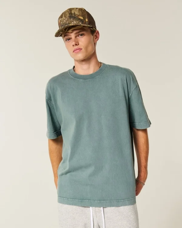 Boxy Heavyweight Washed Cotton Crew T-Shirt Boxy Heavyweight Washed Cotton Crew T-Shirt