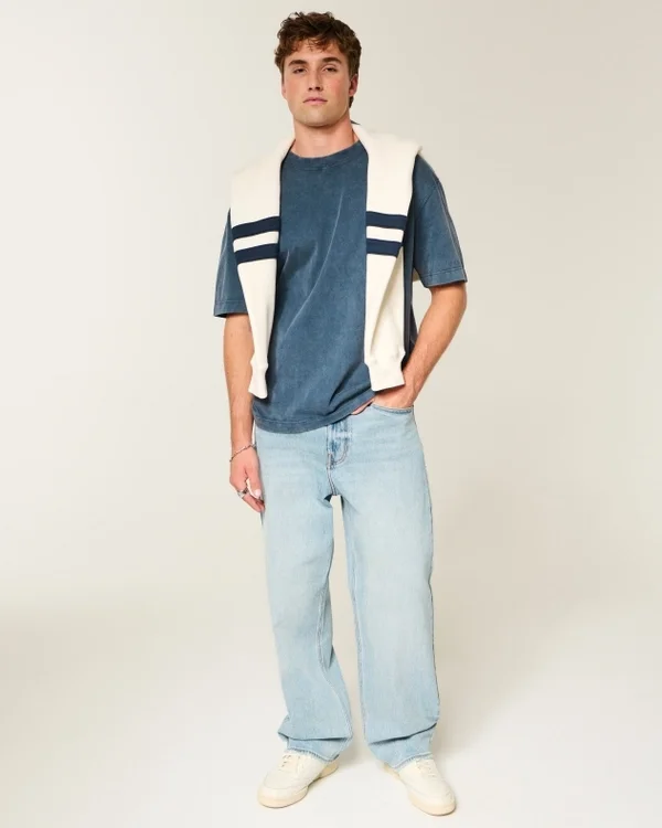 Boxy Heavyweight Washed Cotton Crew T-Shirt Boxy Heavyweight Washed Cotton Crew T-Shirt