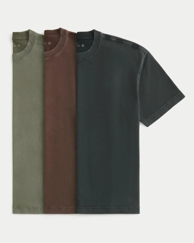 Boxy Heavyweight Washed Cotton Crew T-Shirt 3-Pack Boxy Heavyweight Washed Cotton Crew T-Shirt 3-Pack