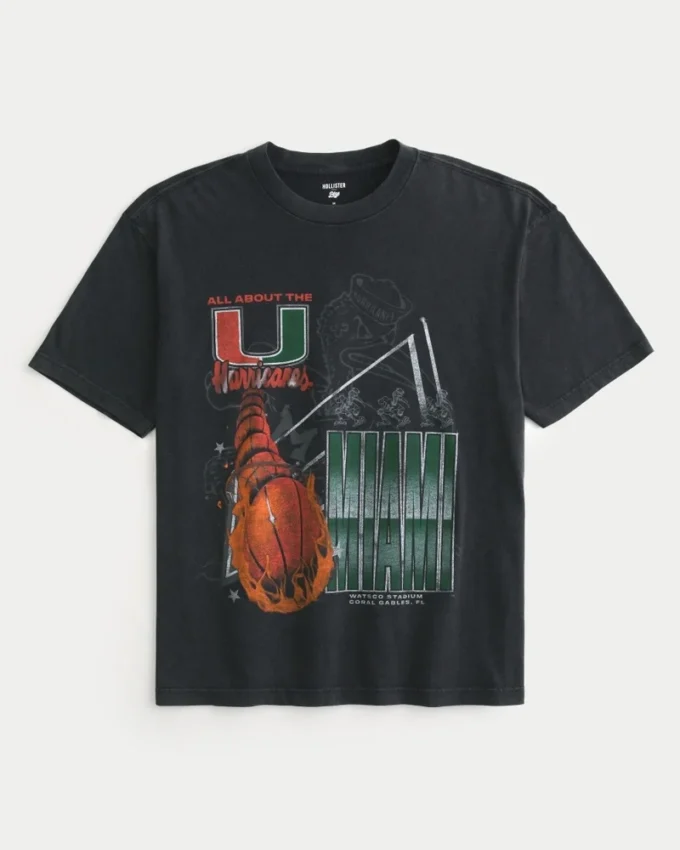 Boxy University of Miami Hurricanes Graphic Tee Boxy University of Miami Hurricanes Graphic Tee