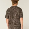 Boxy βαρύ βαμβακερό T-shirt με λεοπάρ μοτίβο Boxy βαρύ βαμβακερό T-shirt με λεοπάρ μοτίβο