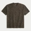 Boxy βαρύ βαμβακερό T-shirt με λεοπάρ μοτίβο Boxy βαρύ βαμβακερό T-shirt με λεοπάρ μοτίβο