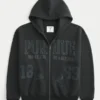 Boxy Zip-Up Purdue University Boilermakers Graphic Hoodie