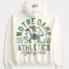 Boxy Zip-Up University of Notre Dame Fighting Irish Graphic Hoodie