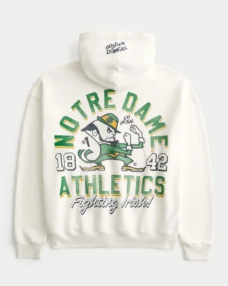 Boxy Zip-Up University of Notre Dame Fighting Irish Graphic Hoodie
