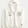 Boxy Zip-Up University of Notre Dame Fighting Irish Graphic Hoodie