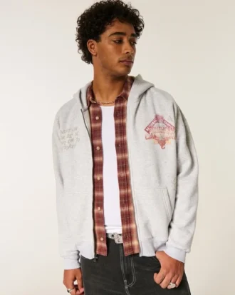 Boxy Zip-Up University of Southern California Trojans Graphic Hoodie