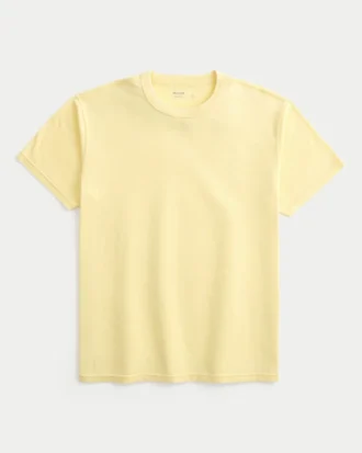 Χαλαρό πλυμένο T-shirt με στρογγυλό λαιμό