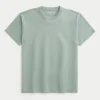 Χαλαρό πλυμένο T-shirt με στρογγυλό λαιμό Χαλαρό πλυμένο T-shirt με στρογγυλό λαιμό