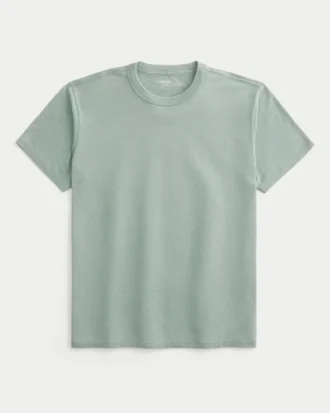 Χαλαρό πλυμένο T-shirt με στρογγυλό λαιμό
