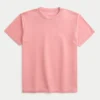 Χαλαρό πλυμένο T-shirt με στρογγυλό λαιμό Χαλαρό πλυμένο T-shirt με στρογγυλό λαιμό