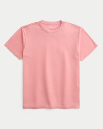 Χαλαρό πλυμένο T-shirt με στρογγυλό λαιμό
