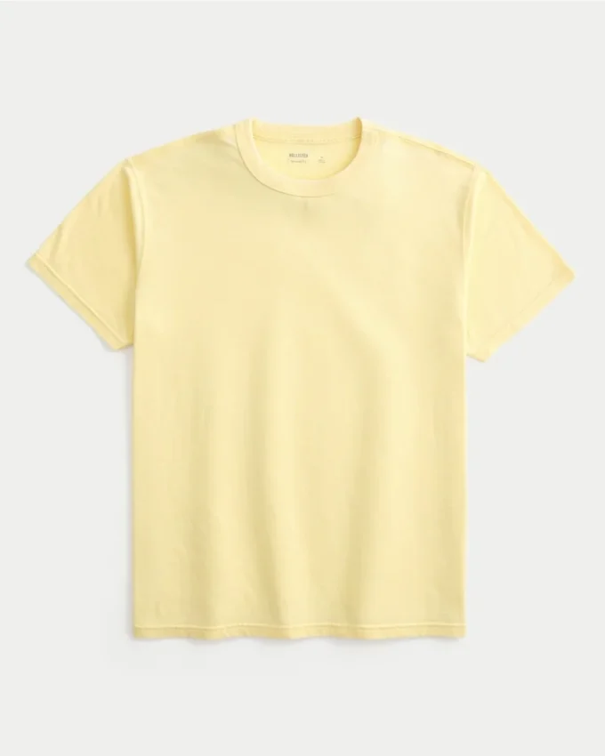 Χαλαρό πλυμένο T-shirt με στρογγυλό λαιμό