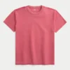 Χαλαρό πλυμένο T-shirt με στρογγυλό λαιμό Χαλαρό πλυμένο T-shirt με στρογγυλό λαιμό