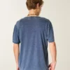 Χαλαρό πλυμένο T-shirt με στρογγυλό λαιμό Χαλαρό πλυμένο T-shirt με στρογγυλό λαιμό