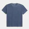 Χαλαρό πλυμένο T-shirt με στρογγυλό λαιμό Χαλαρό πλυμένο T-shirt με στρογγυλό λαιμό