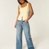 Χαμηλό μέσο πλύσιμο Los Angeles Graphic Baggy Jeans Χαμηλό μέσο πλύσιμο Los Angeles Graphic Baggy Jeans