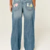 Χαμηλό μέσο πλύσιμο Los Angeles Graphic Baggy Jeans Χαμηλό μέσο πλύσιμο Los Angeles Graphic Baggy Jeans