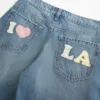 Χαμηλό μέσο πλύσιμο Los Angeles Graphic Baggy Jeans Χαμηλό μέσο πλύσιμο Los Angeles Graphic Baggy Jeans