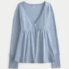 Εύκολο μακρυμάνικο μπλουζάκι Pointelle Babydoll