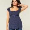 Εύκολο σατέν babydoll top με δέσιμο