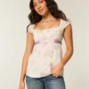 Εύκολο σατέν babydoll top με δέσιμο