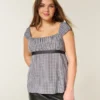 Εύκολο σατέν babydoll top με δέσιμο