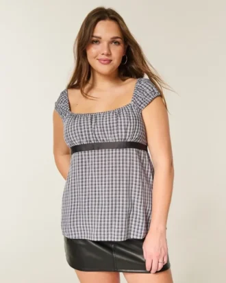 Εύκολο σατέν babydoll top με δέσιμο