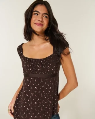 Εύκολο σατέν babydoll top με δέσιμο