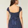 Εύκολο σατέν babydoll top με δέσιμο