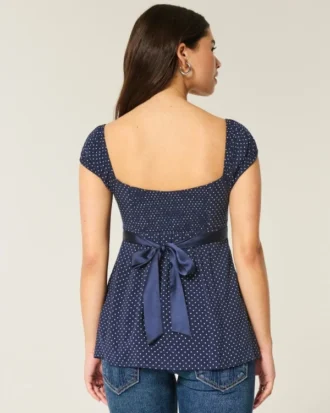 Εύκολο σατέν babydoll top με δέσιμο