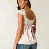 Εύκολο σατέν babydoll top με δέσιμο