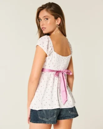 Εύκολο σατέν babydoll top με δέσιμο
