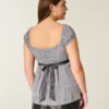 Εύκολο σατέν babydoll top με δέσιμο