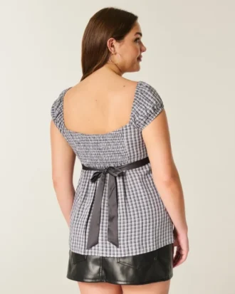Εύκολο σατέν babydoll top με δέσιμο