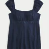 Εύκολο σατέν babydoll top με δέσιμο Εύκολο σατέν babydoll top με δέσιμο
