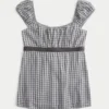 Εύκολο σατέν babydoll top με δέσιμο