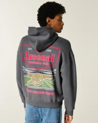 Φαρδιά φούτερ με κουκούλα και φερμουάρ Arsenal F.C. Graphic Hoodie