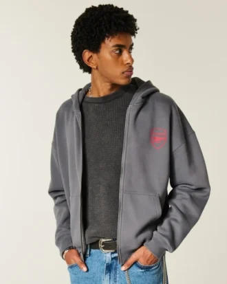 Φαρδιά φούτερ με κουκούλα και φερμουάρ Arsenal F.C. Graphic Hoodie