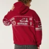 Φαρδιά μπλούζα με κουκούλα και σχέδιο Indiana University Hoosiers