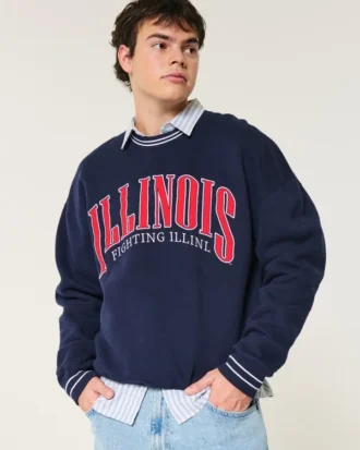 Φαρδύ φούτερ με σχέδιο Fighting Illini του Πανεπιστημίου του Ιλινόις