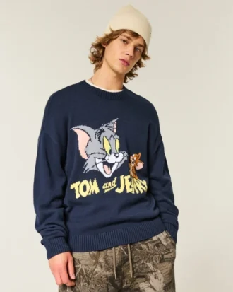 Φαρδύ πουλόβερ με σχέδιο Tom and Jerry Φαρδύ πουλόβερ με σχέδιο Tom and Jerry