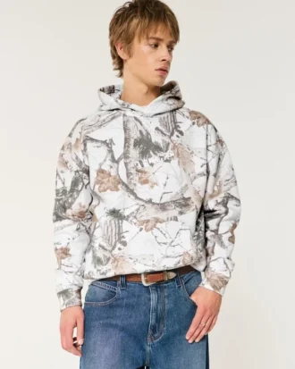 Φούτερ με κουκούλα Boxy Camo