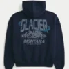 Φούτερ με κουκούλα Boxy Glacier Montana Graphic Φούτερ με κουκούλα Boxy Glacier Montana Graphic