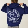 Φούτερ με κουκούλα και φερμουάρ Boxy Penn State University Nittany Lions Graphic Hoodie Φούτερ με κουκούλα και φερμουάρ Boxy Penn State University Nittany Lions Graphic Hoodie